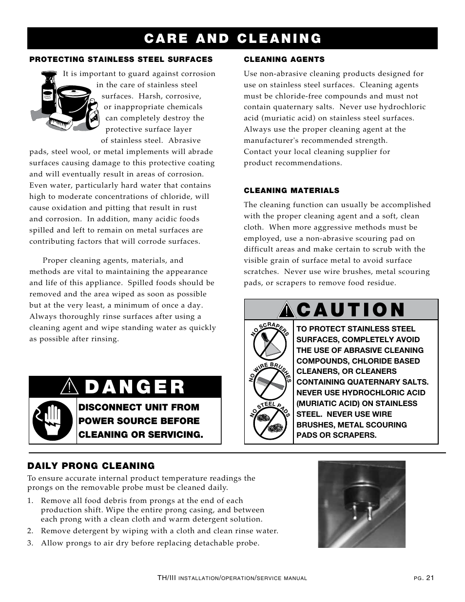 Daily prong cleaning | Alto-Shaam 1000-TH/III User Manual | Page 23 / 42