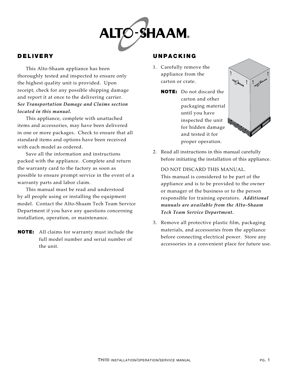 Alto-Shaam 1000-TH/III User Manual | Page 3 / 42