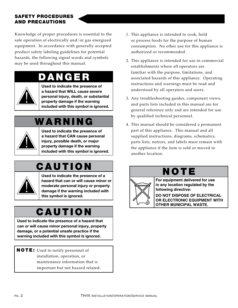 N o t e | Alto-Shaam 1000-TH/III User Manual | Page 4 / 42