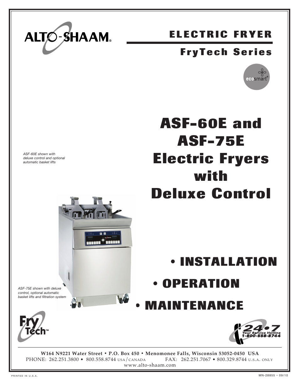Alto-Shaam FRY TECH ASF-60E User Manual | 70 pages