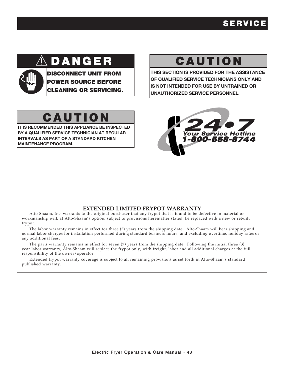 Alto-Shaam FRY TECH ASF-60E User Manual | Page 45 / 70