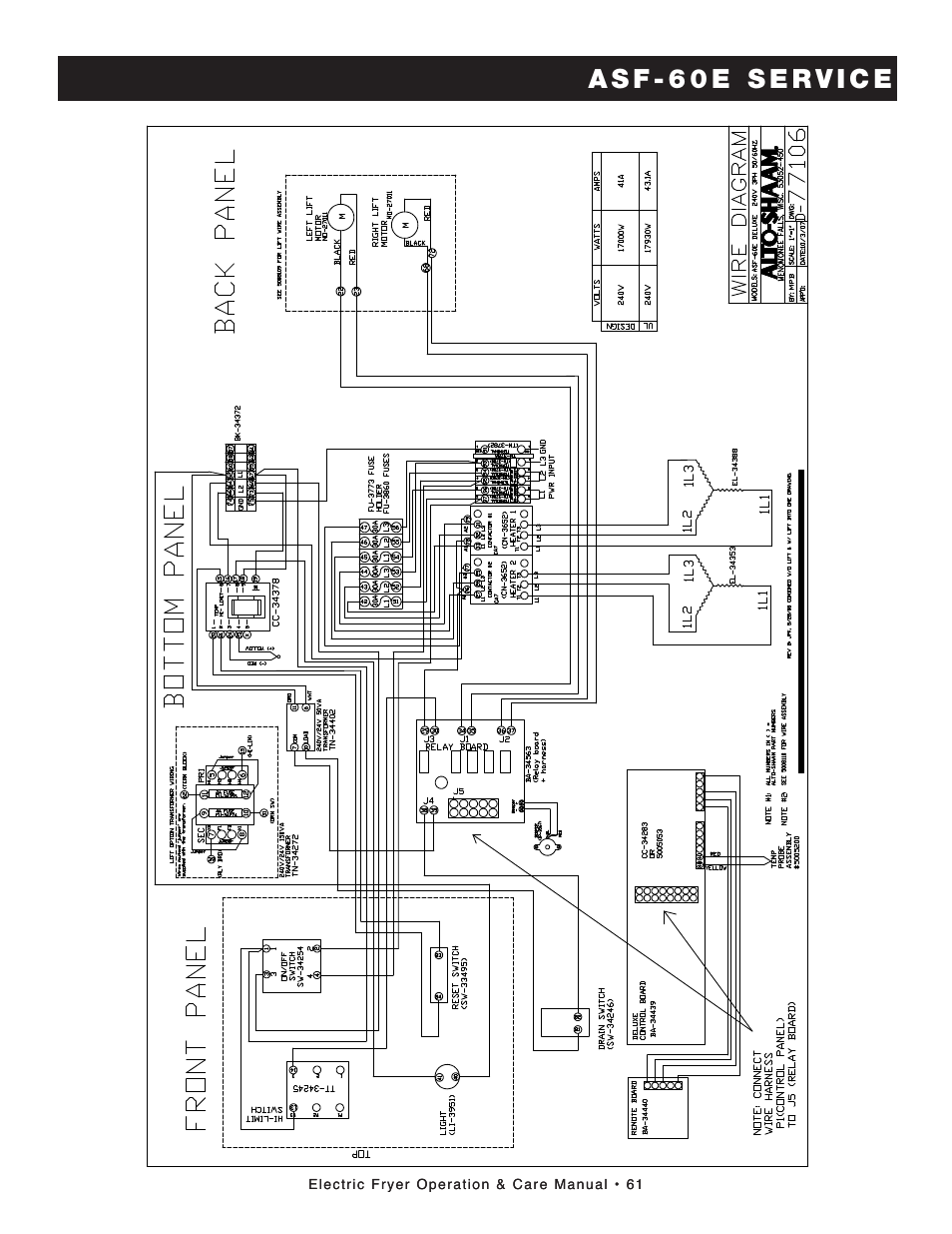 Alto-Shaam FRY TECH ASF-60E User Manual | Page 63 / 70