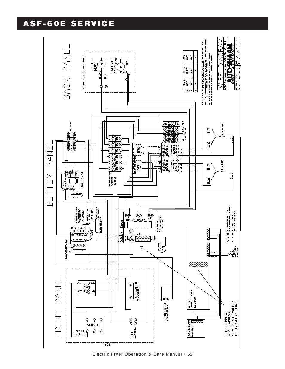 Alto-Shaam FRY TECH ASF-60E User Manual | Page 64 / 70