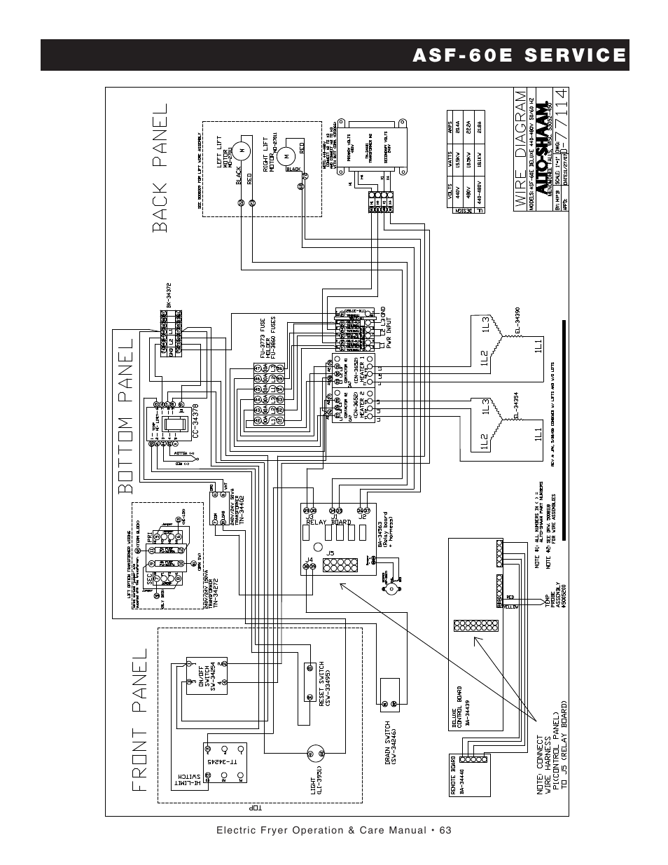 Alto-Shaam FRY TECH ASF-60E User Manual | Page 65 / 70
