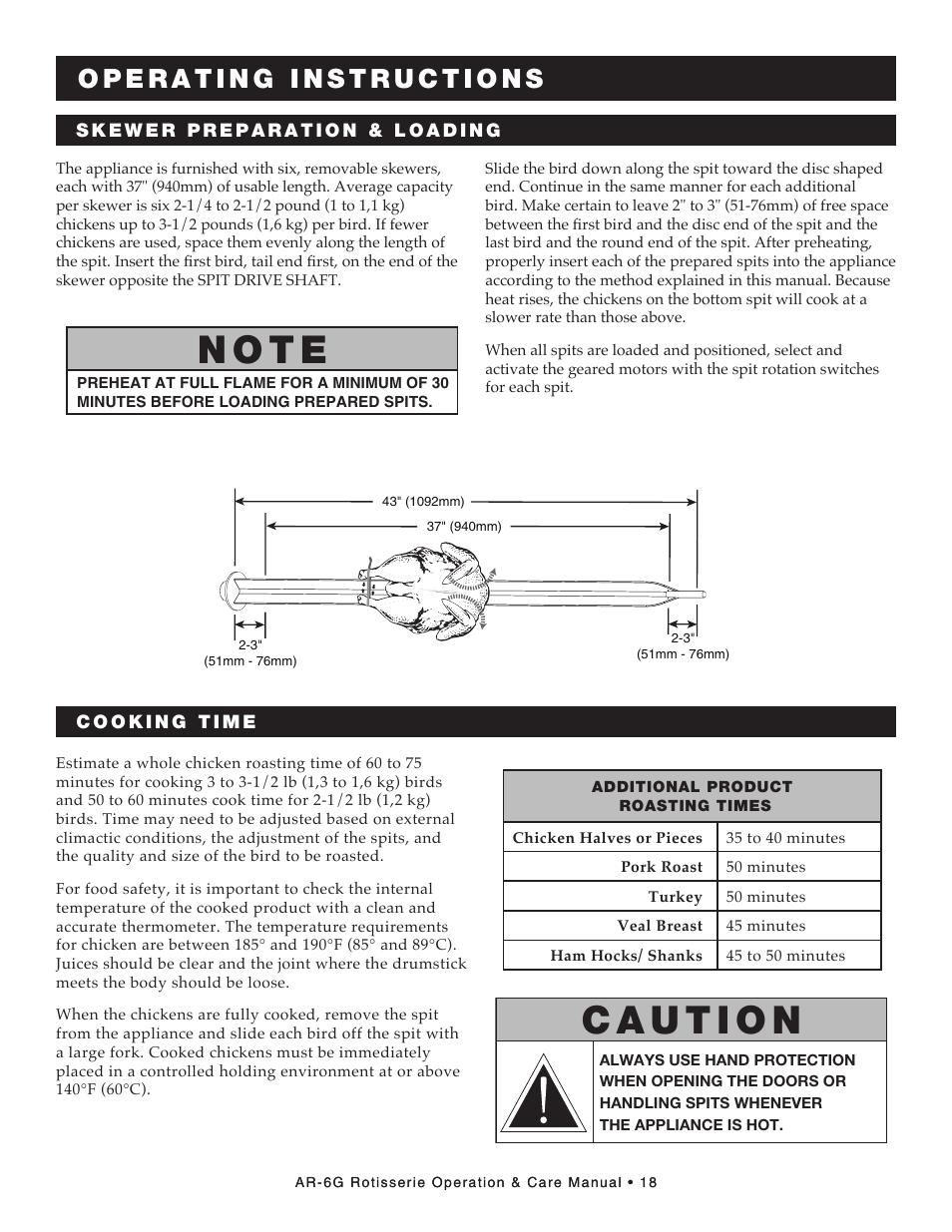 N o t e | Alto-Shaam AR-6G User Manual | Page 20 / 35