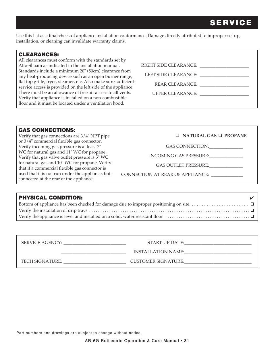 Alto-Shaam AR-6G User Manual | Page 33 / 35