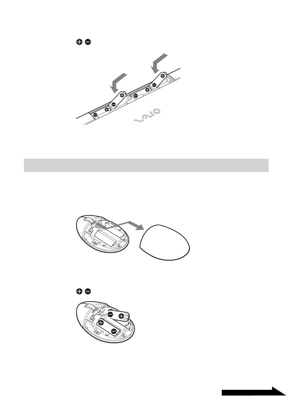 Inserting batteries into the mouse, Inserting batteries into, The mouse | Sony VGP-WKB1 User Manual | Page 49 / 132