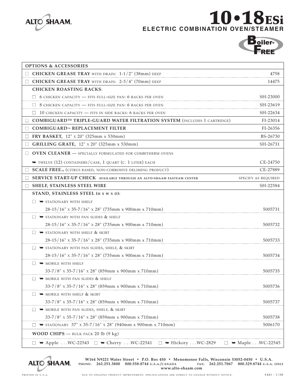 Alto-Shaam 10.18ESi User Manual | Page 6 / 6