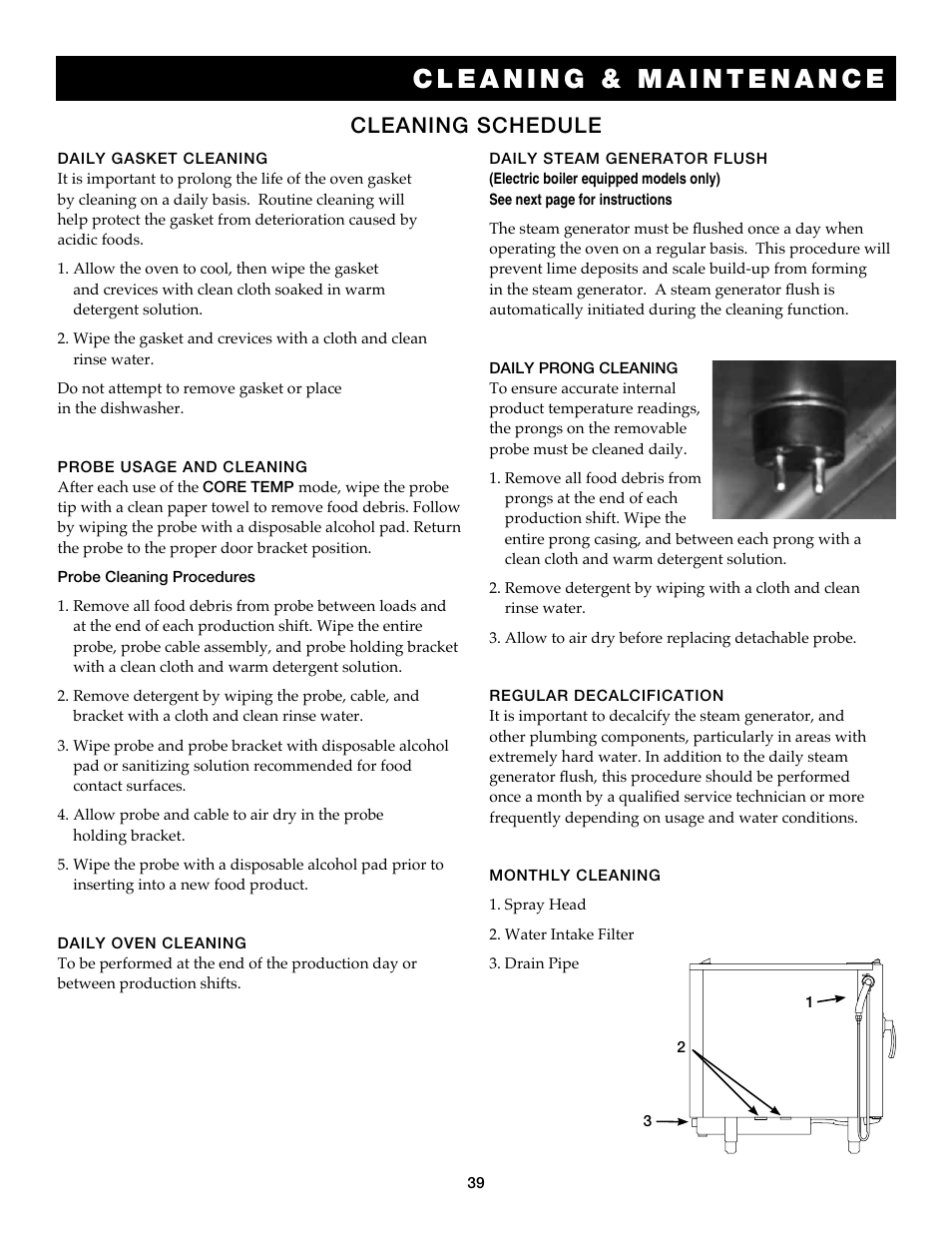 Cleaning schedule | Alto-Shaam COMBITOUCH 7.14ES User Manual | Page 41 / 50