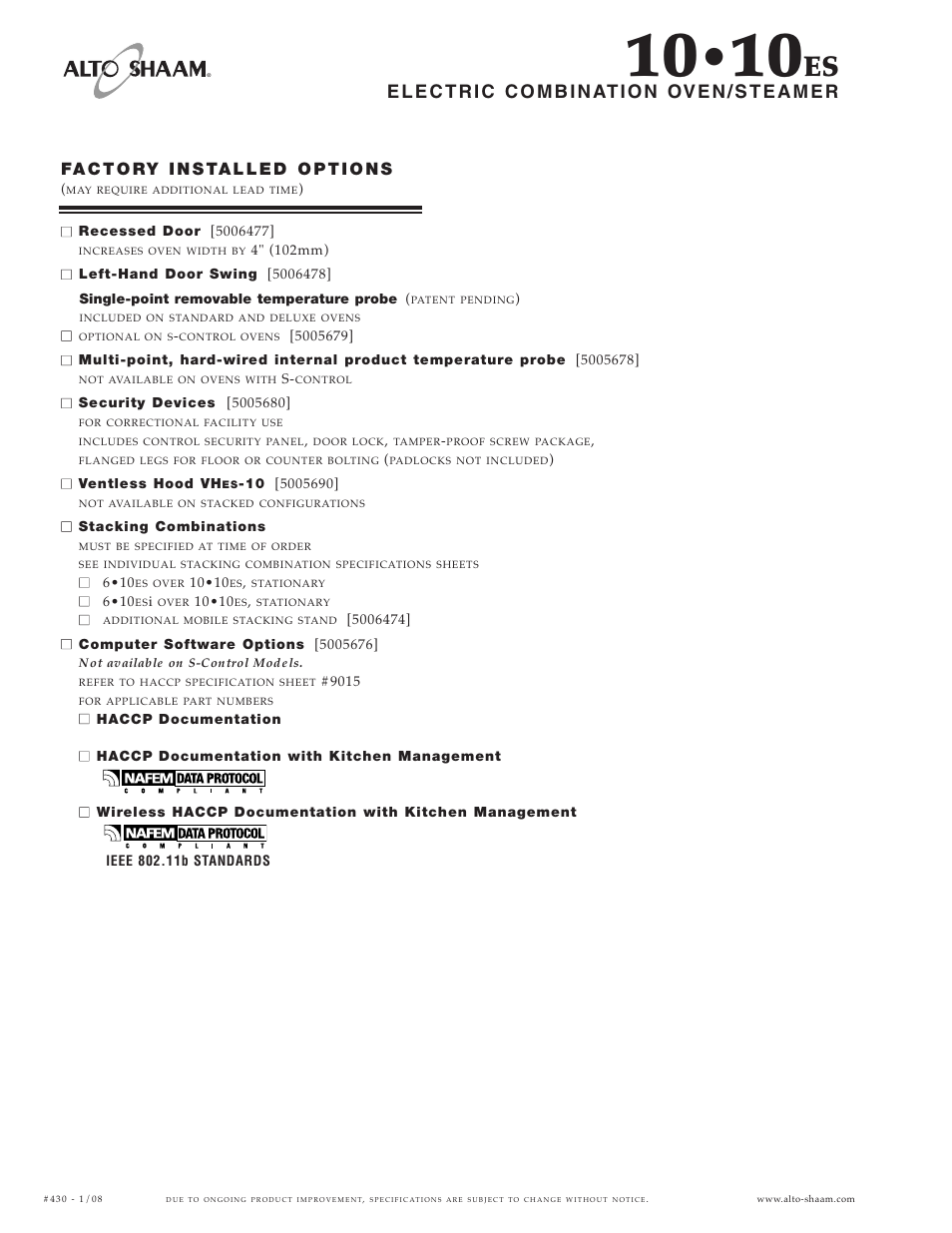 Alto-Shaam Combitherm 10 10ES User Manual | Page 4 / 6