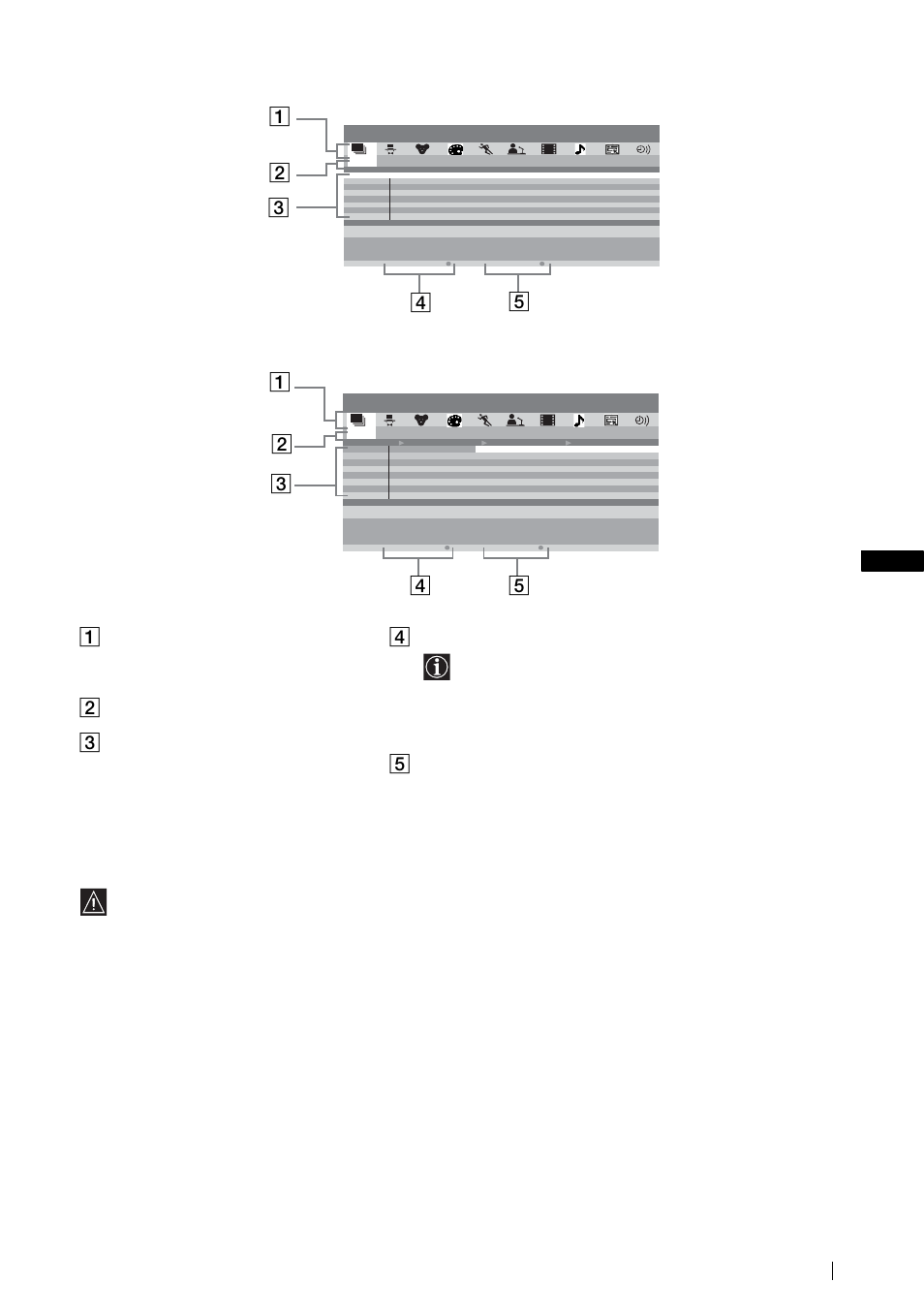 F seite 47), Seite 47, Programmliste“ (abb. 1) „übersicht“ (abb. 2) | Datum, Programmliste, Fortsetzung), Weitere funktionen | Sony KLV-21SG2 User Manual | Page 121 / 292