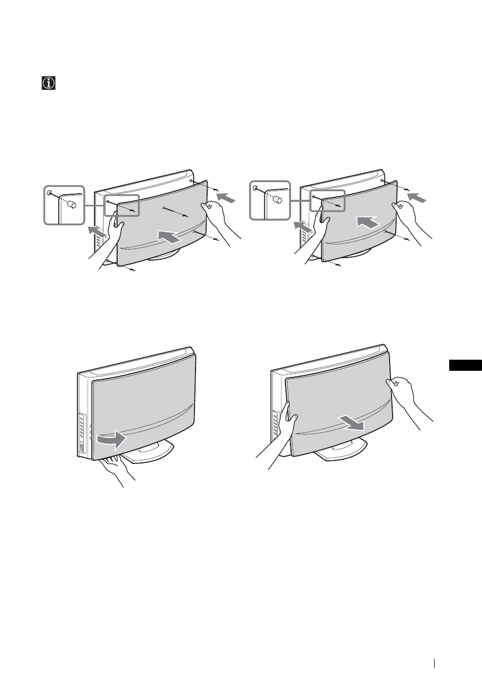 Mise en place du couvercle arrière | Sony KLV-21SG2 User Manual | Page 173 / 292