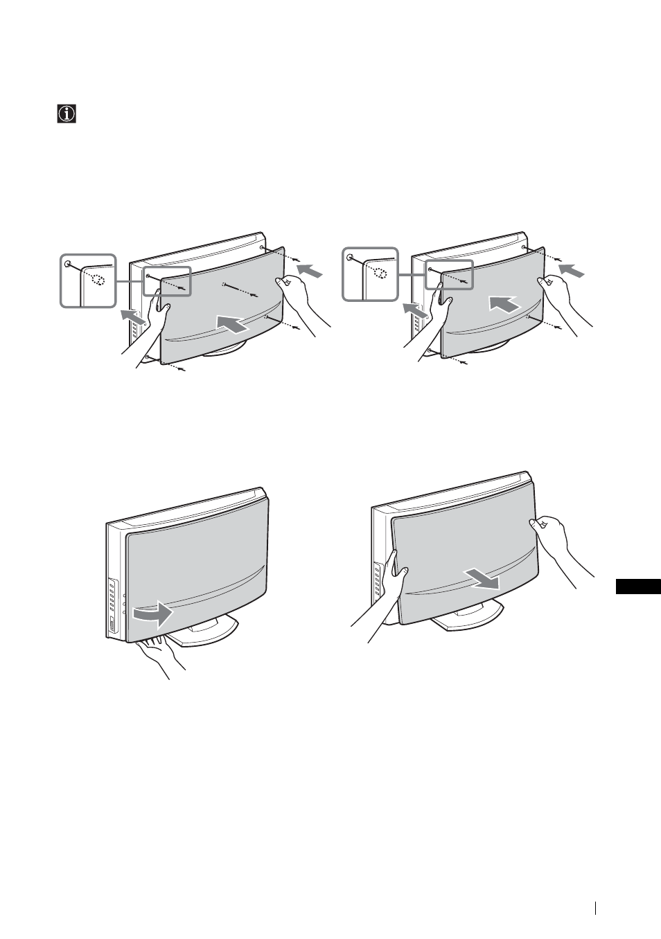 Het achterpaneel bevestigen | Sony KLV-21SG2 User Manual | Page 247 / 292