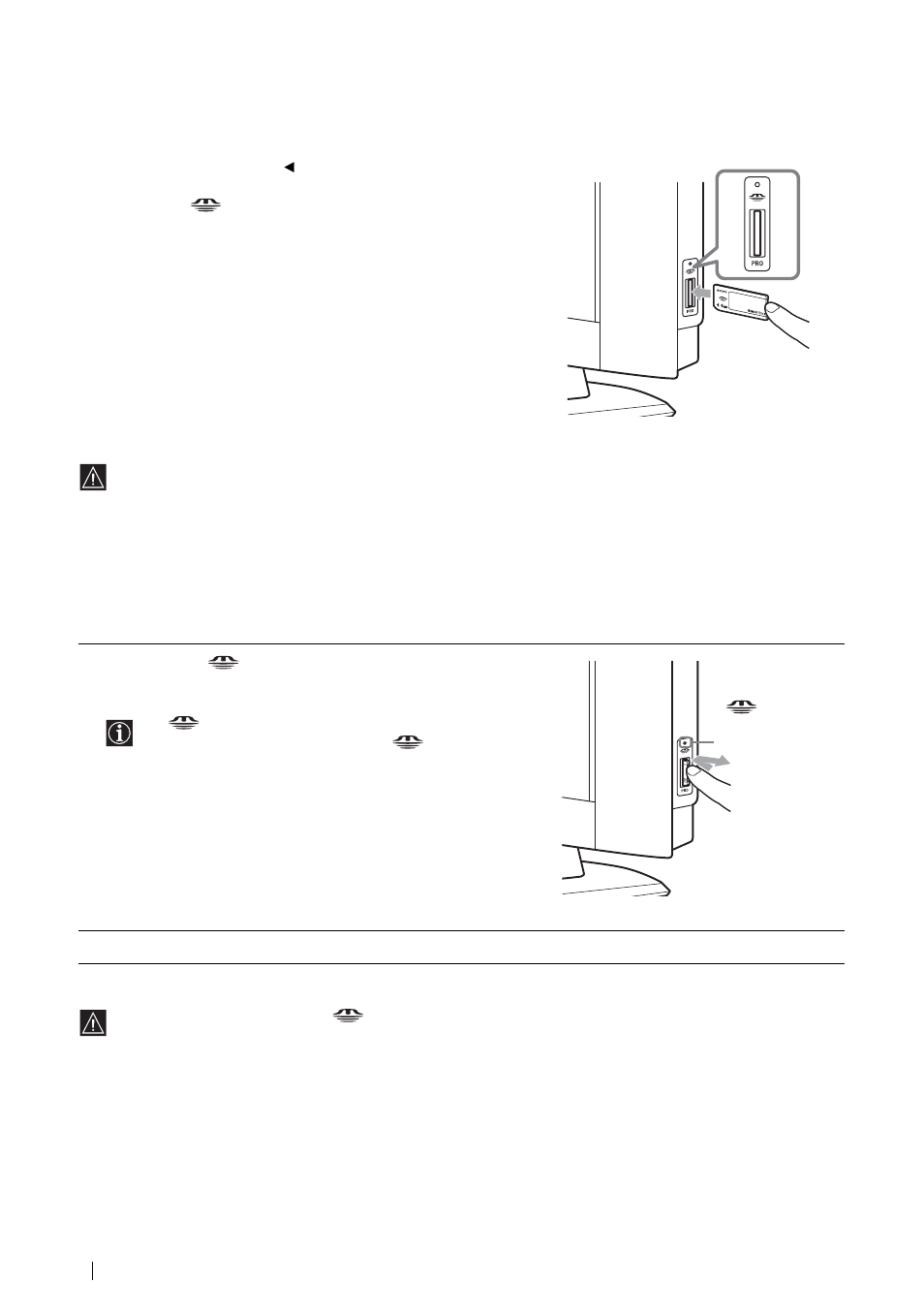 Een "memory stick" plaatsen en verwijderen | Sony KLV-21SG2 User Manual | Page 272 / 292