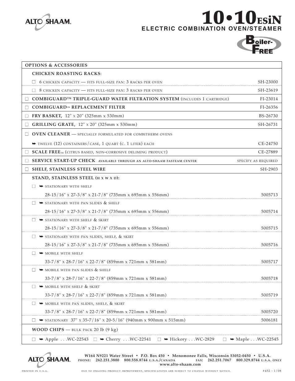 Alto-Shaam 1010ESiN User Manual | Page 6 / 6