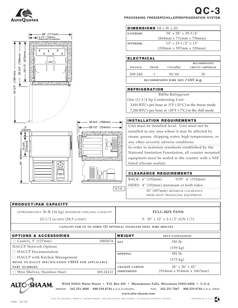 Q c - 3 | Alto-Shaam QC-3 User Manual | Page 2 / 2