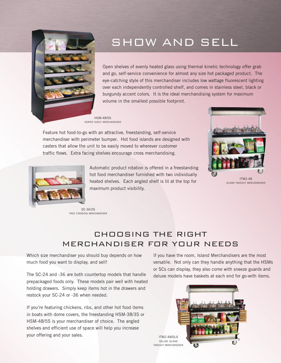 Show and sell, Choosing the right merchandiser for your needs | Alto-Shaam SC-36/2S User Manual | Page 3 / 4