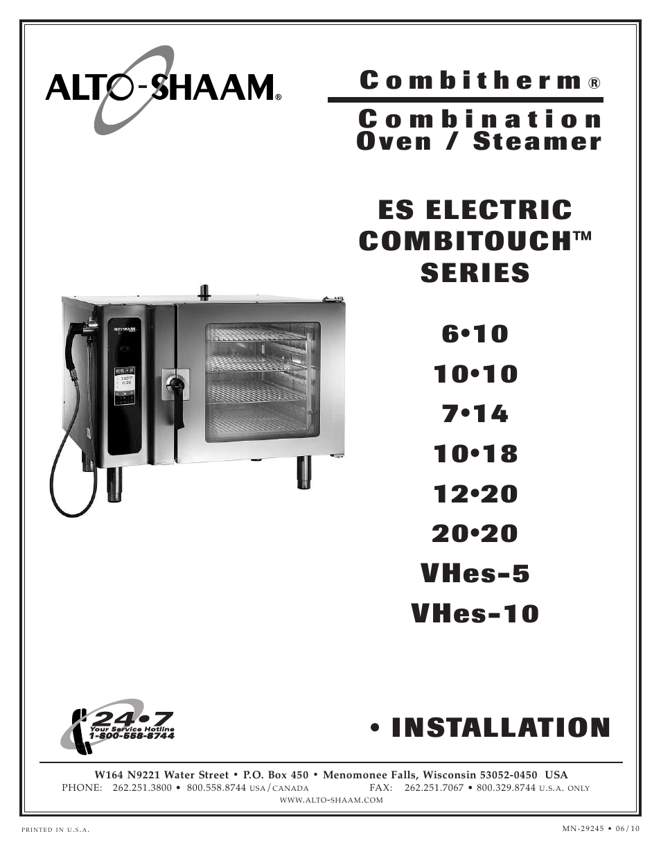 Alto-Shaam COMBITOUCH MN-29245 User Manual | 38 pages