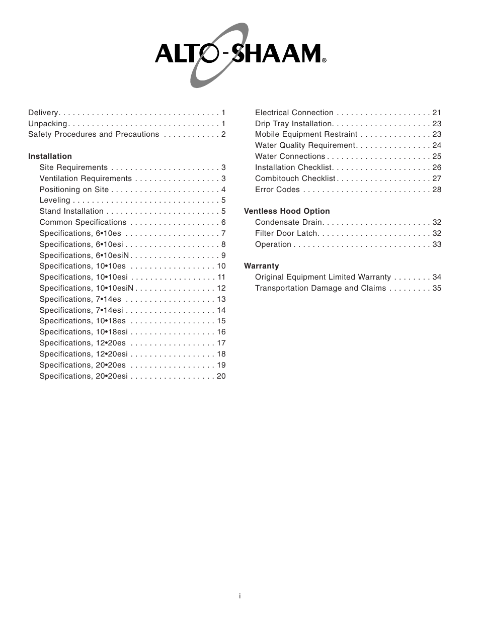 Alto-Shaam COMBITOUCH MN-29245 User Manual | Page 2 / 38