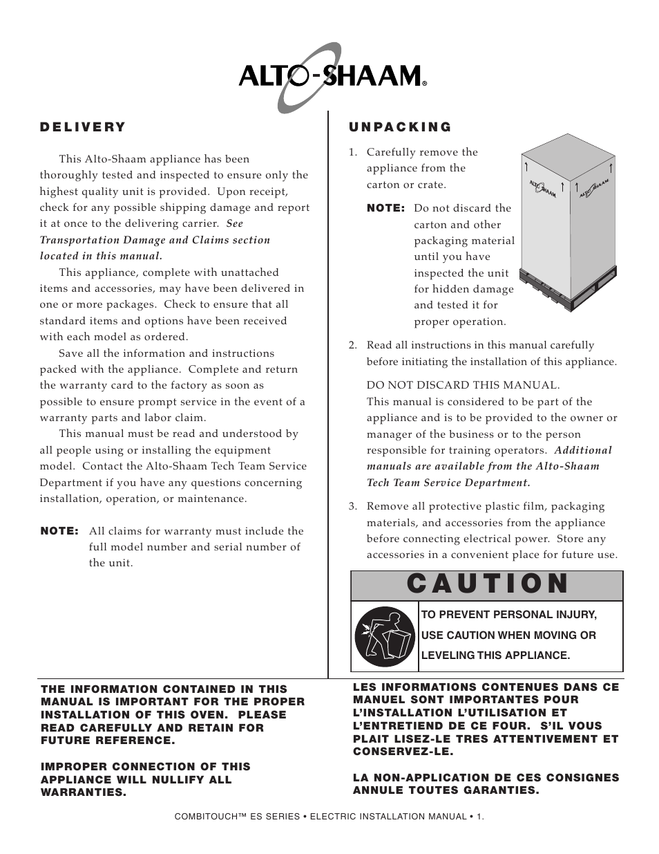 Alto-Shaam COMBITOUCH MN-29245 User Manual | Page 3 / 38