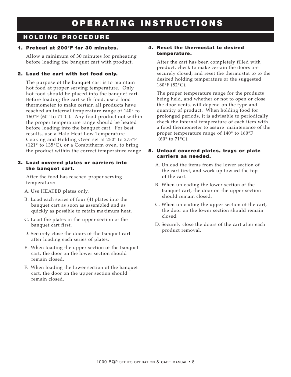 Alto-Shaam Halo Heat 1000-BQ2/128 User Manual | Page 10 / 30