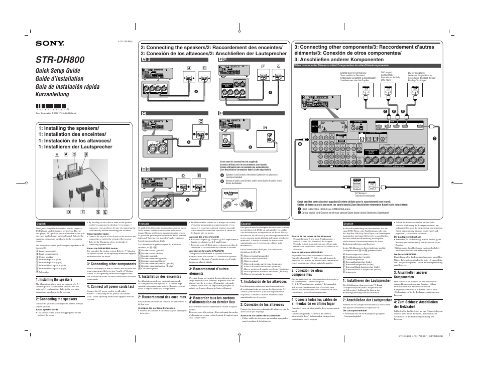 Sony STR-DH800 User Manual | 2 pages