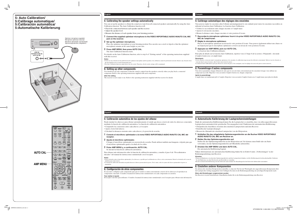 Auto cal amp menu | Sony HT-DDWG700 User Manual | Page 2 / 2