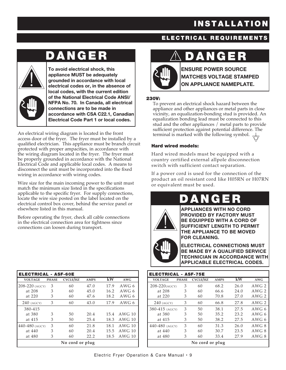 Alto-Shaam FRYTECH SERIES ASF-75E User Manual | Page 11 / 58