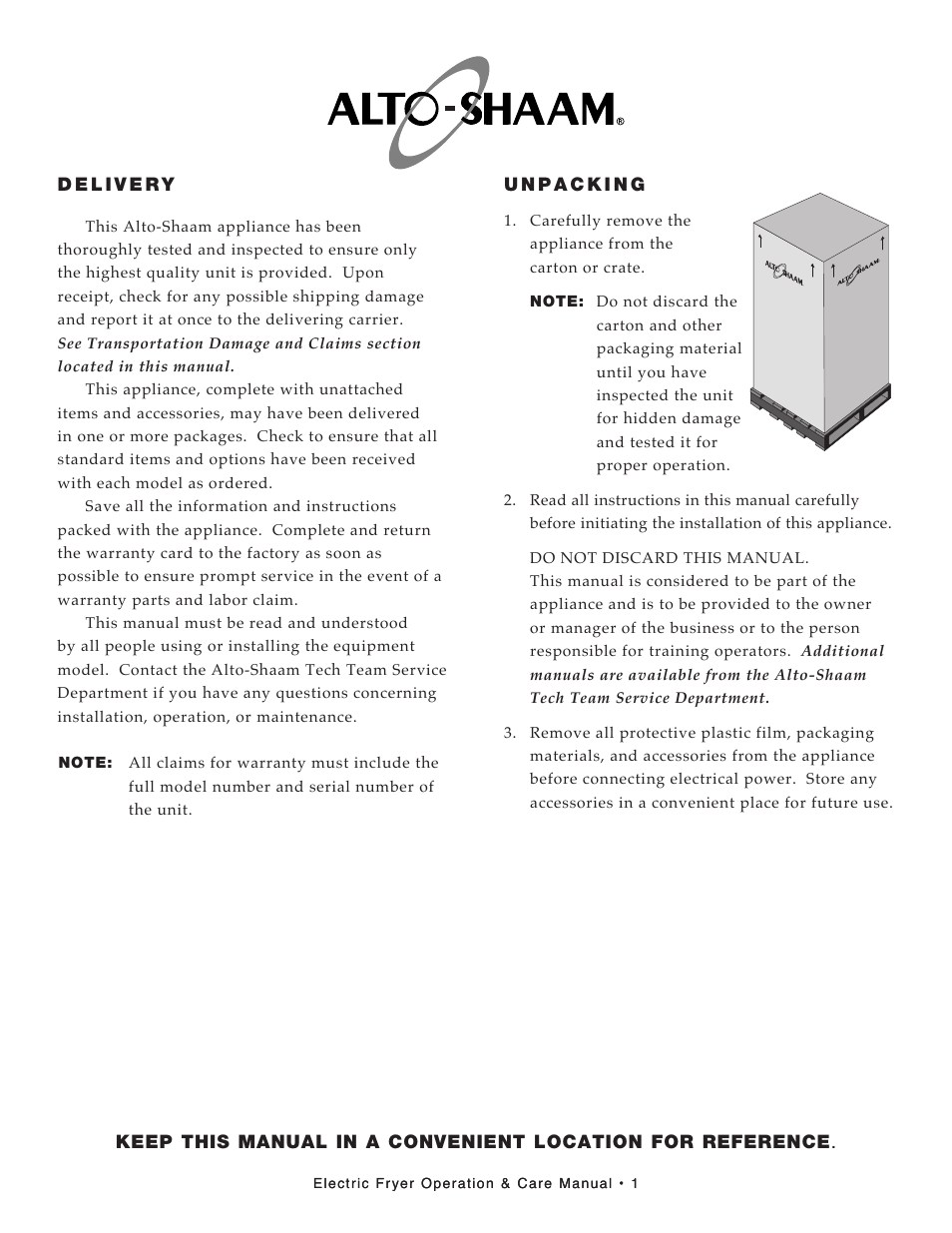 Alto-Shaam FRYTECH SERIES ASF-75E User Manual | Page 3 / 58