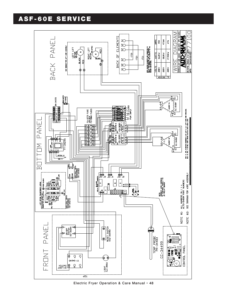 Alto-Shaam FRYTECH SERIES ASF-75E User Manual | Page 50 / 58