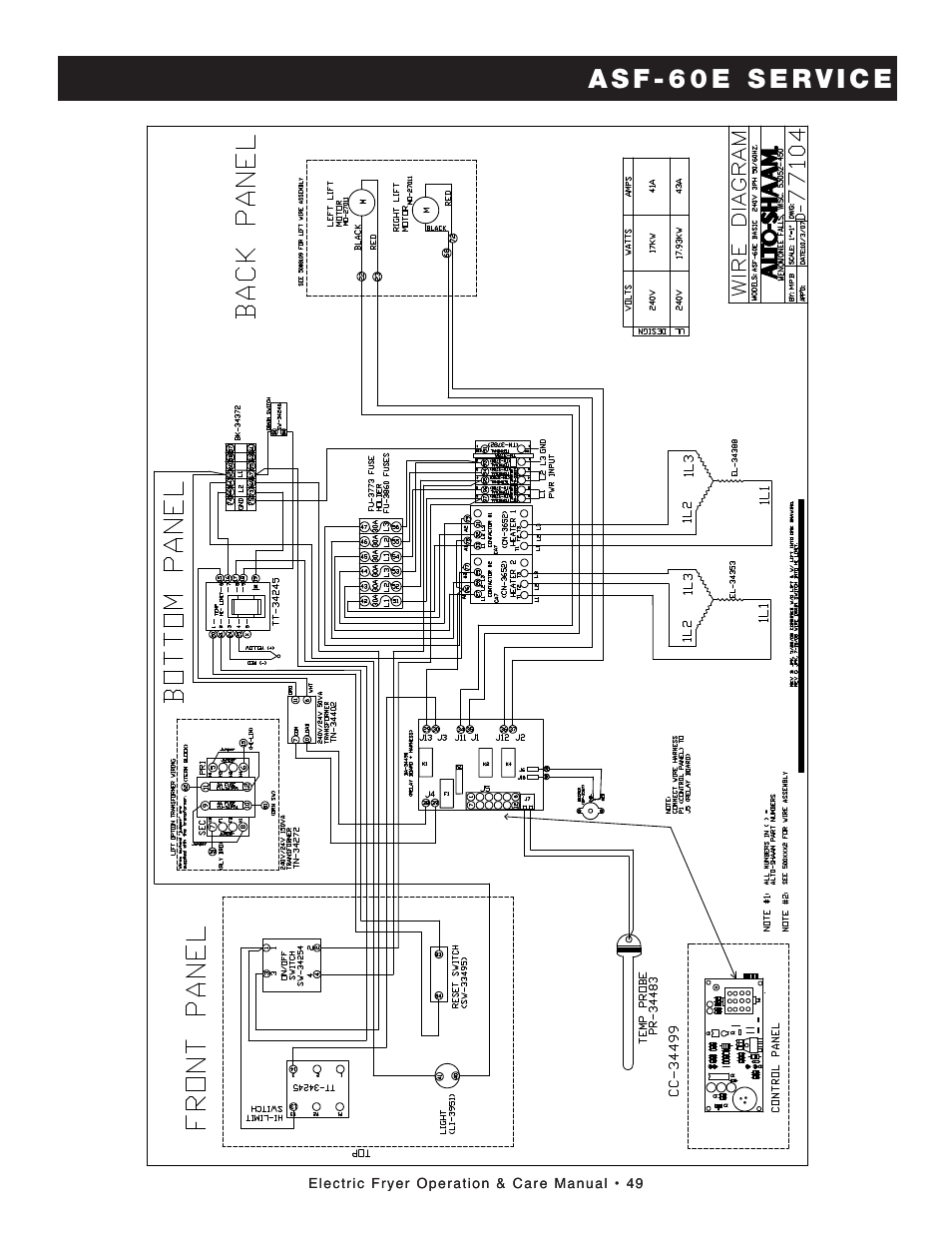 Alto-Shaam FRYTECH SERIES ASF-75E User Manual | Page 51 / 58