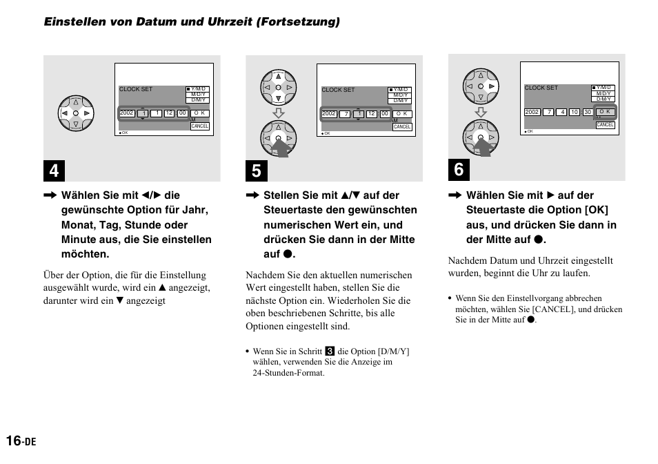 Einstellen von datum und uhrzeit (fortsetzung) | Sony DSC-P2 User Manual | Page 118 / 208