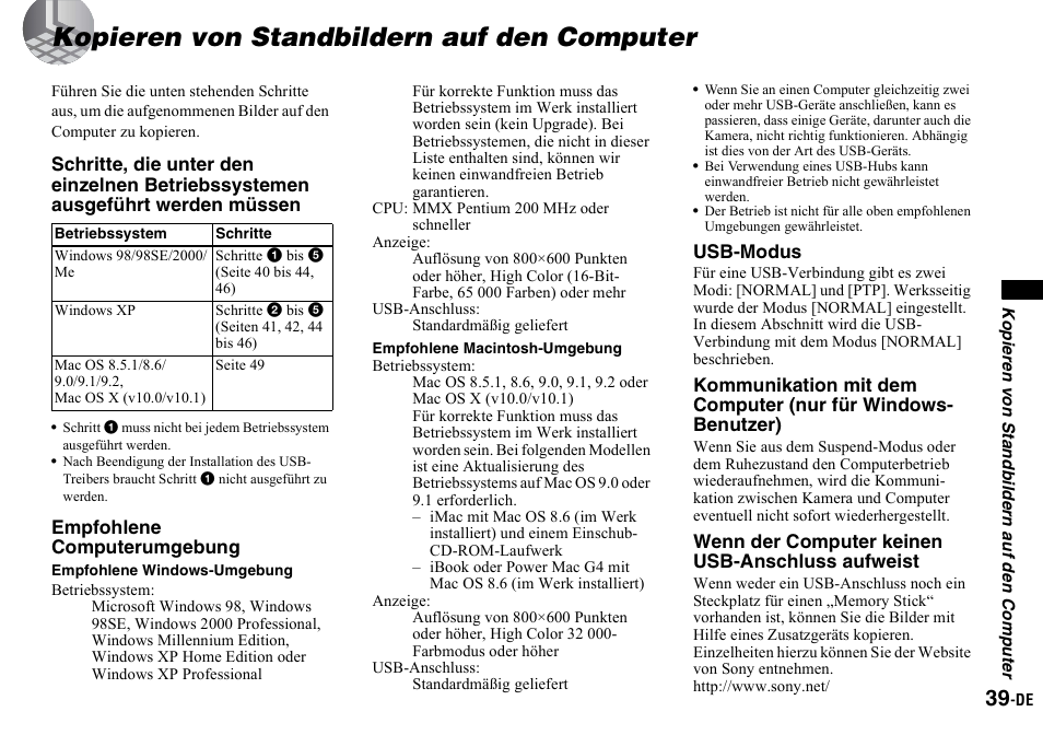 Kopieren von standbildern auf den computer, Kopieren von standbildern auf, Den computer | Sony DSC-P2 User Manual | Page 141 / 208