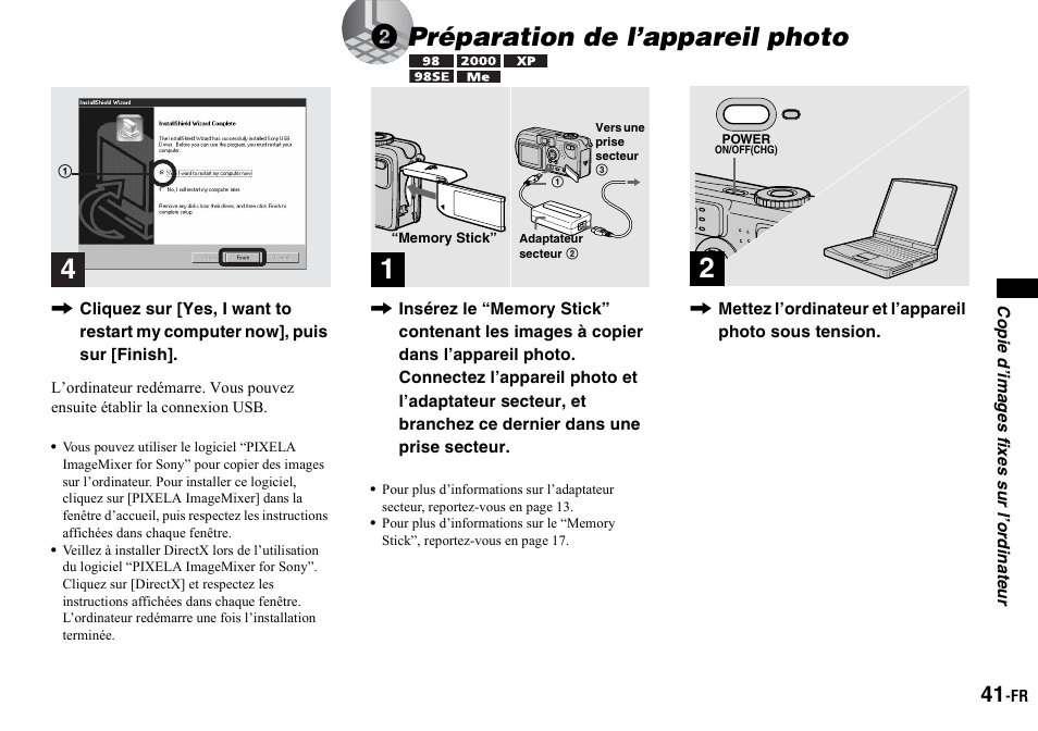 2 préparation de l’appareil photo, 2préparation de l’appareil photo | Sony DSC-P2 User Manual | Page 41 / 208