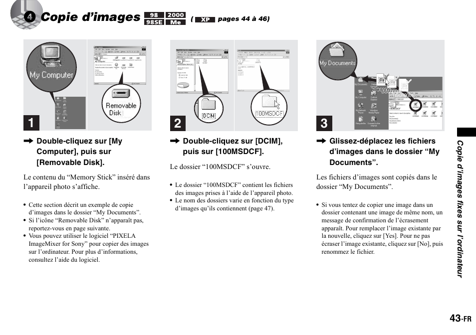 4copie d’images | Sony DSC-P2 User Manual | Page 43 / 208