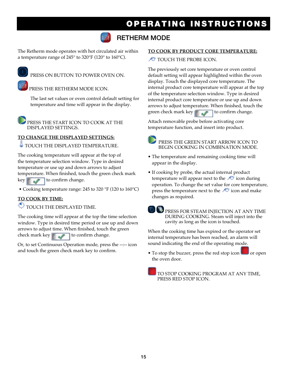 Retherm mode | Alto-Shaam Combitouch Series 7.14es CombiTouch User Manual | Page 17 / 51