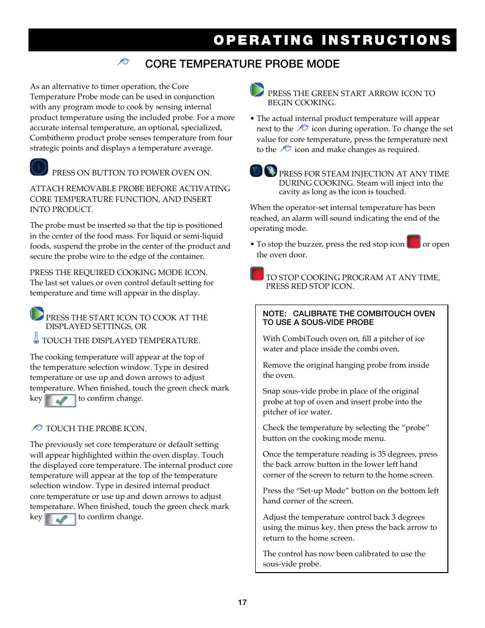 Core temperature probe mode | Alto-Shaam Combitouch Series 7.14es CombiTouch User Manual | Page 19 / 51