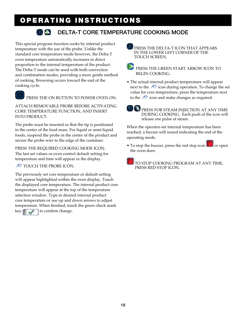 Delta-t core temperature cooking mode | Alto-Shaam Combitouch Series 7.14es CombiTouch User Manual | Page 20 / 51