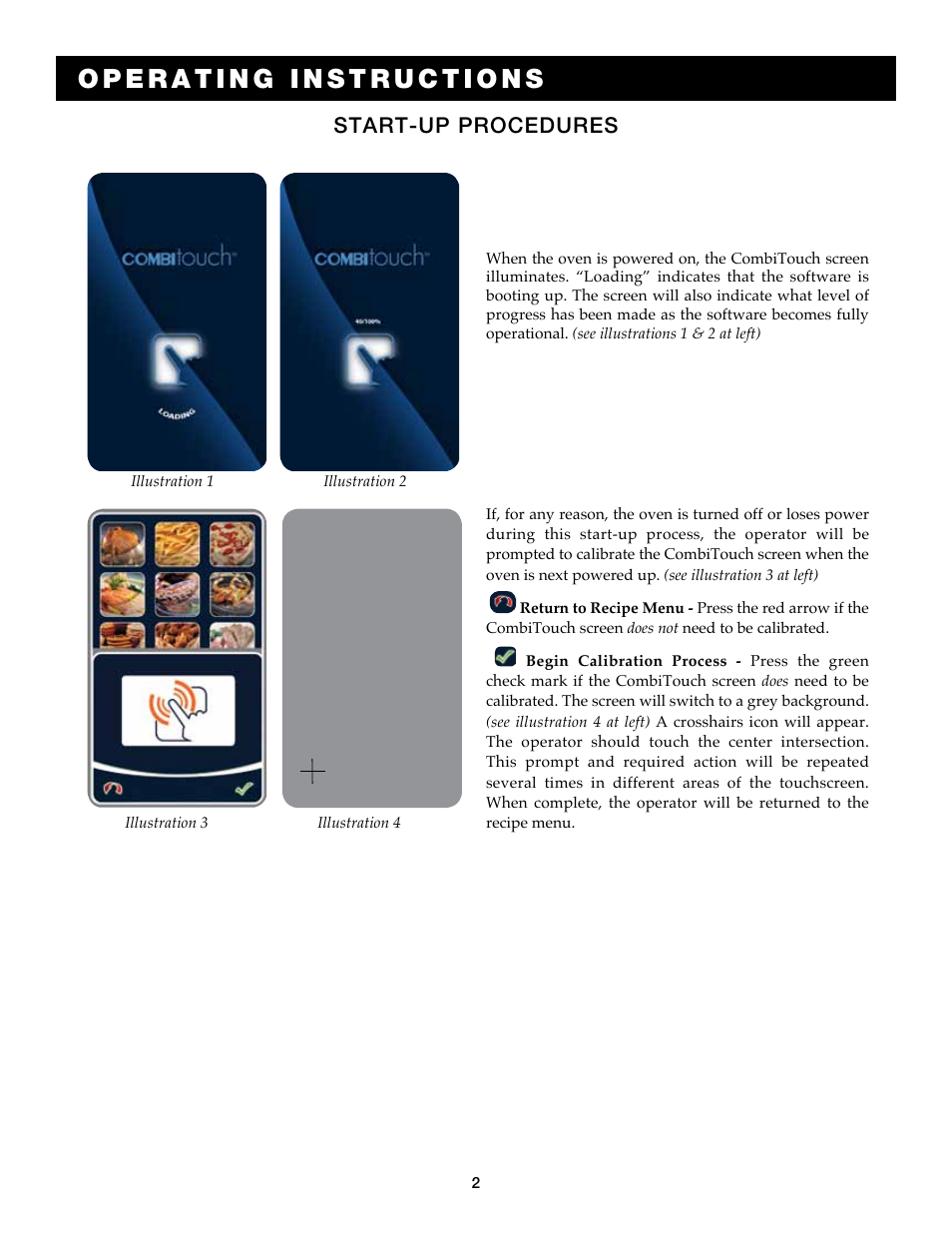 Start-up procedures | Alto-Shaam Combitouch Series 7.14es CombiTouch User Manual | Page 4 / 51