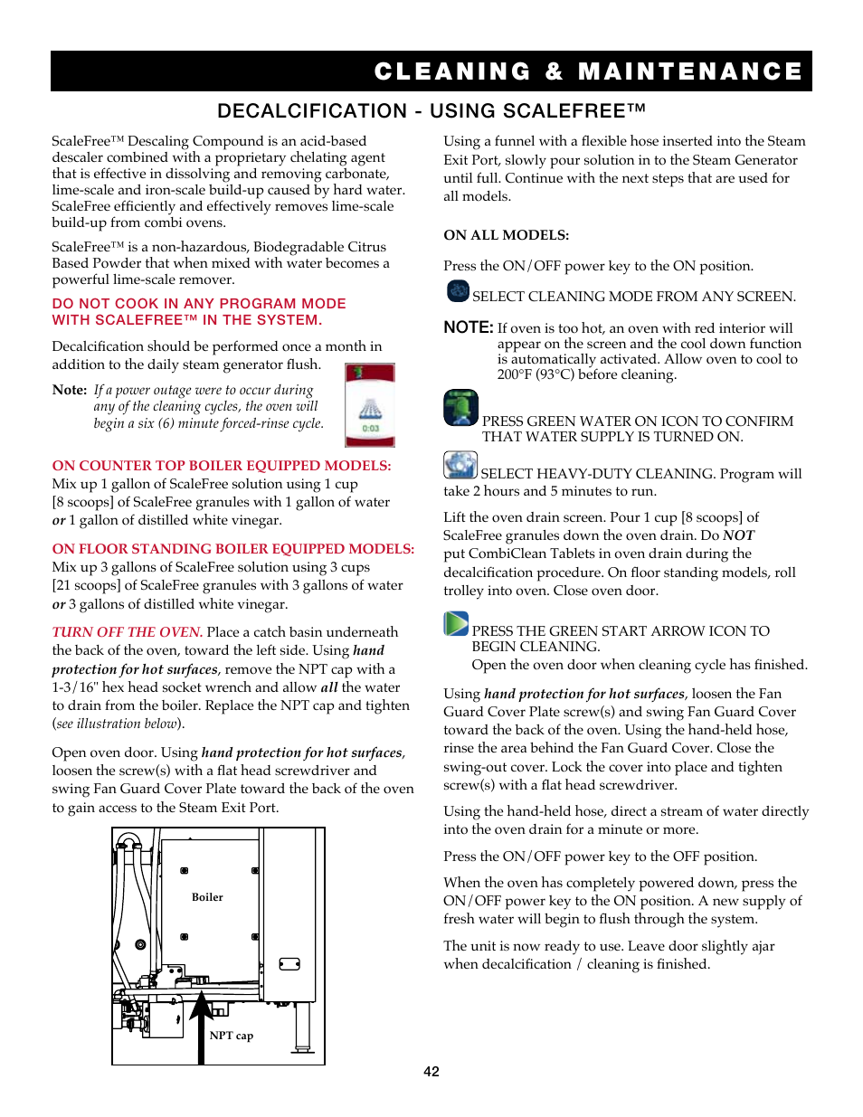 Decalcification - using scalefree | Alto-Shaam Combitouch Series 7.14es CombiTouch User Manual | Page 44 / 51
