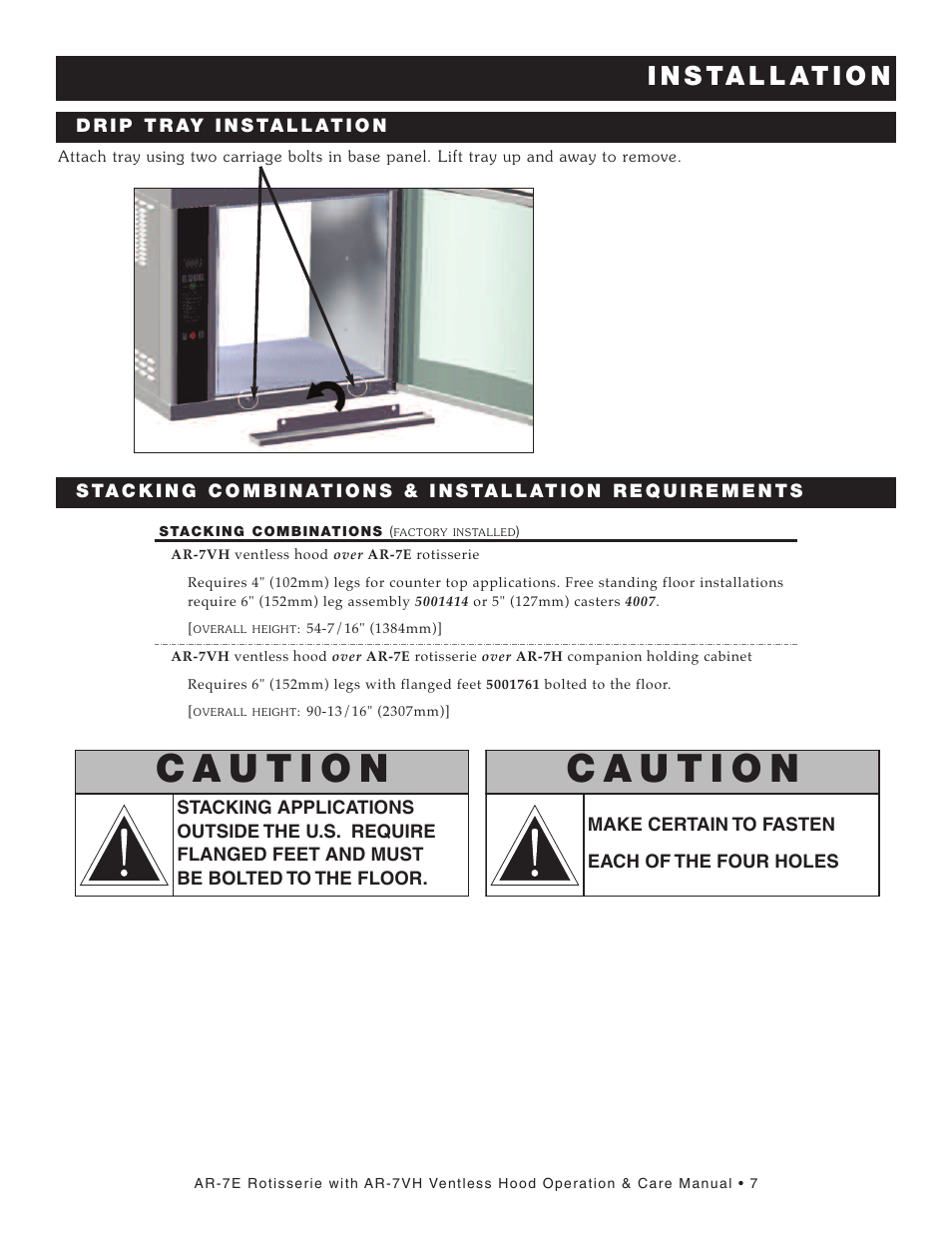 I n s ta l l at i o n | Alto-Shaam AR-7VH User Manual | Page 8 / 46