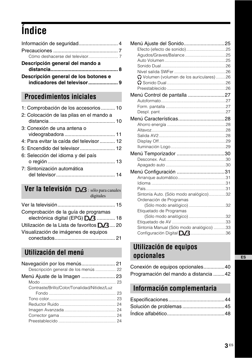 Índice | Sony KDL-W40A11E User Manual | Page 145 / 192