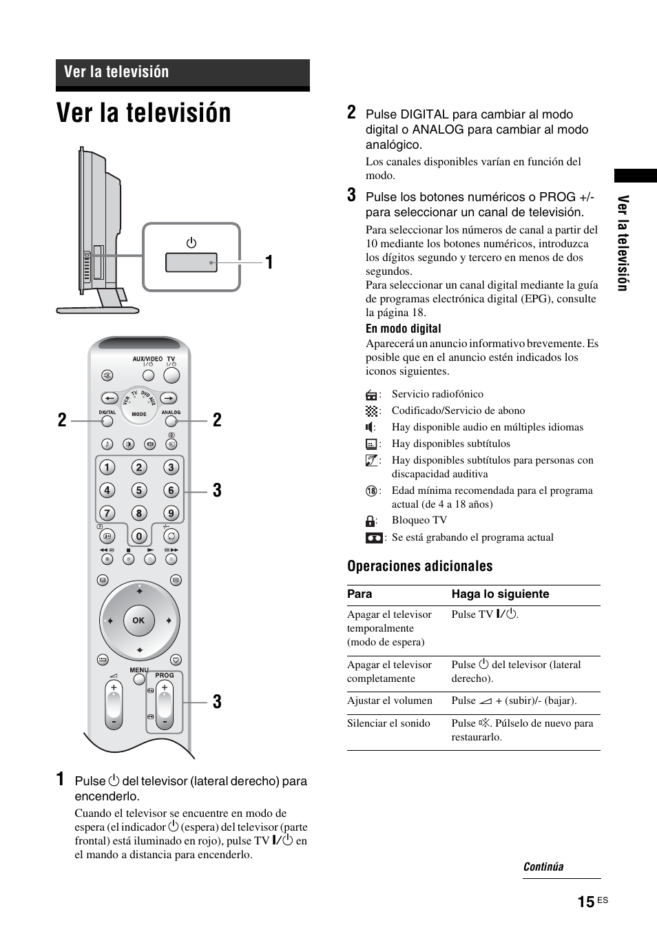 Ver la televisión, Sólo para canale | Sony KDL-W40A11E User Manual | Page 157 / 192