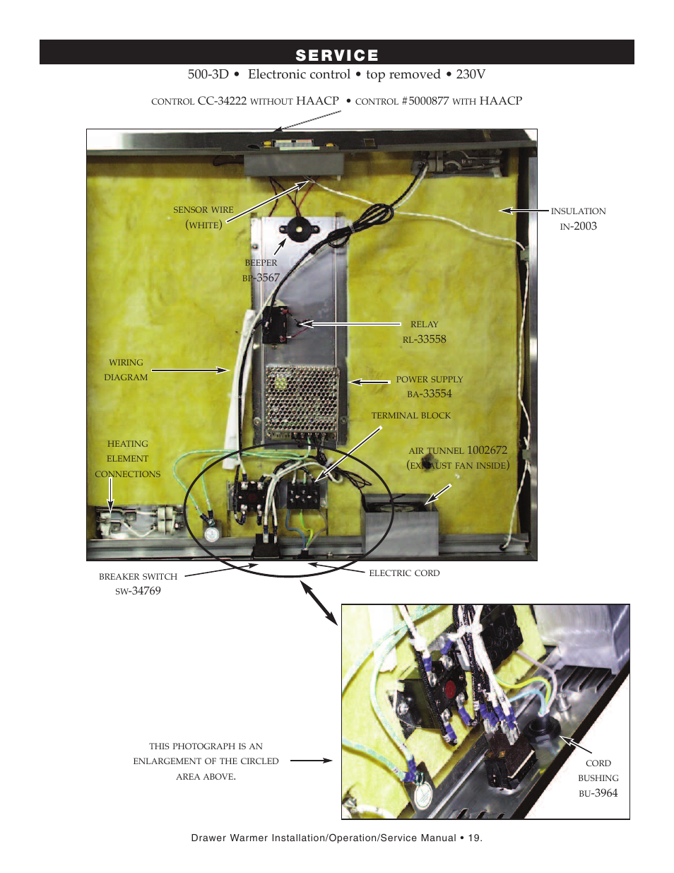 3d • electronic control • top removed • 230v | Alto-Shaam 500-2D User Manual | Page 21 / 33