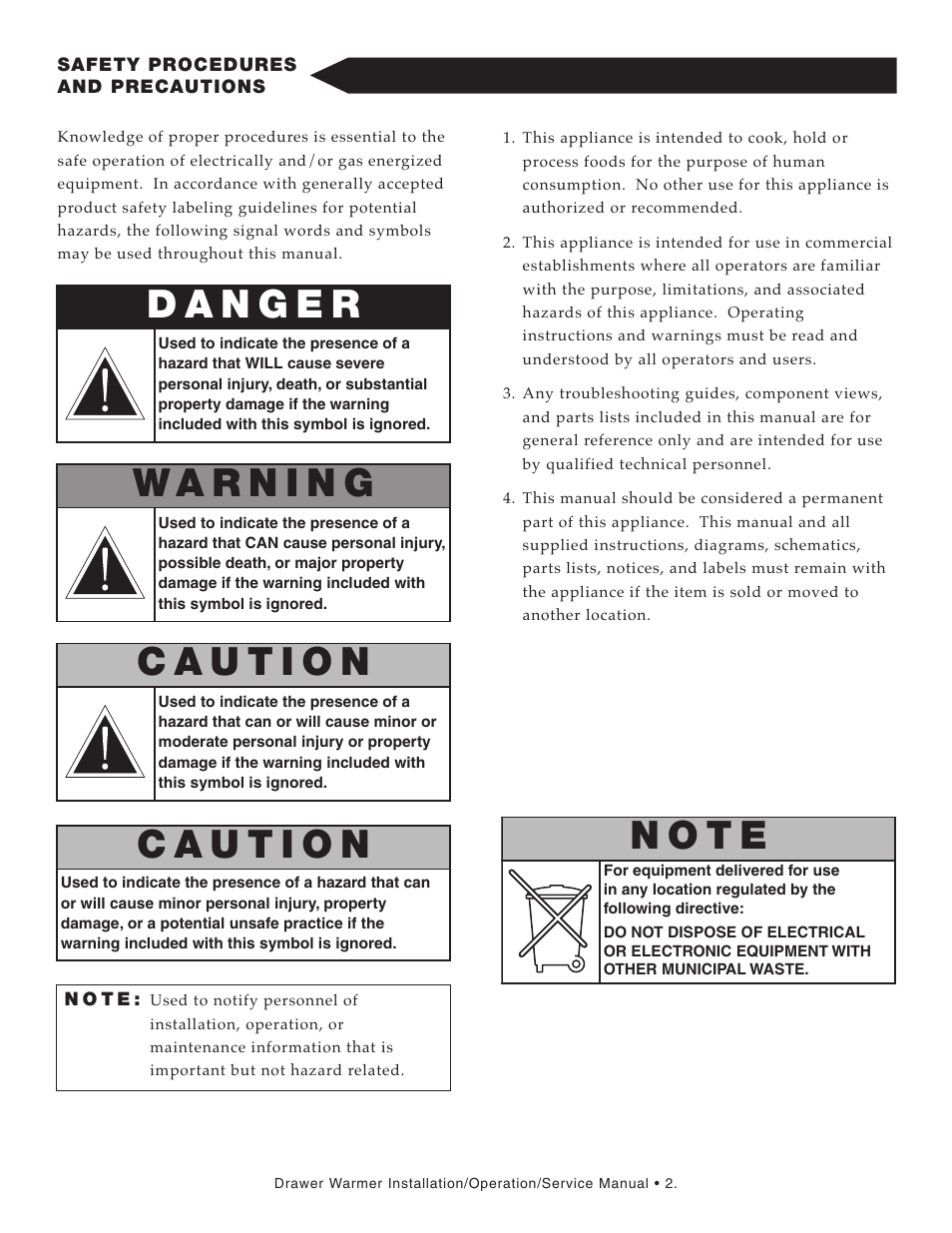 N o t e | Alto-Shaam 500-2D User Manual | Page 4 / 33