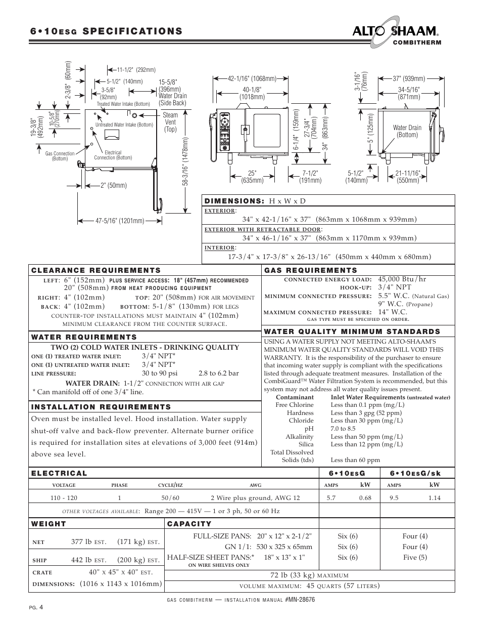 Alto-Shaam 10.20ESG User Manual | Page 6 / 32