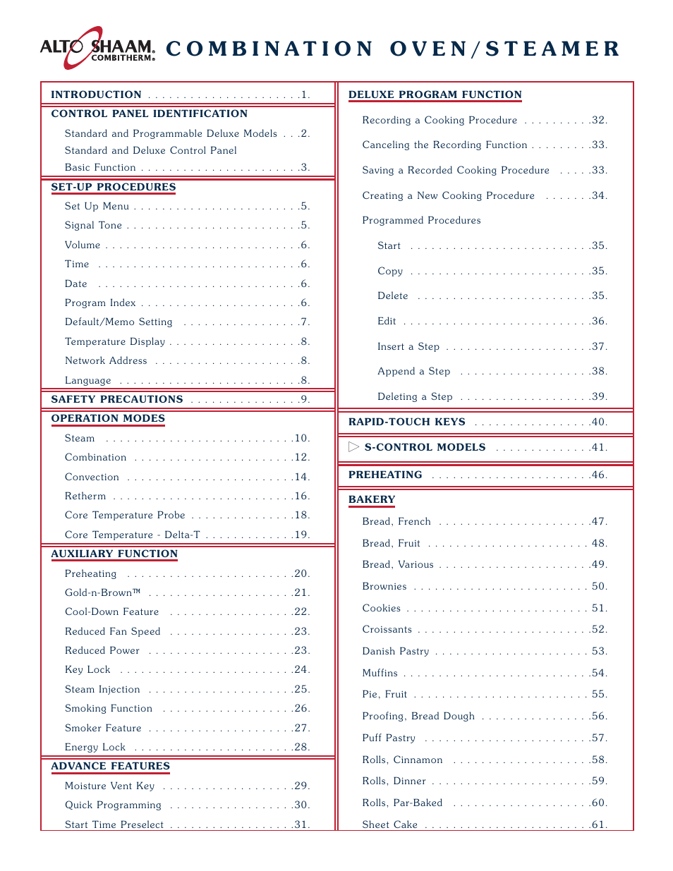 Alto-Shaam COMBITHERM 1020 User Manual | Page 2 / 135