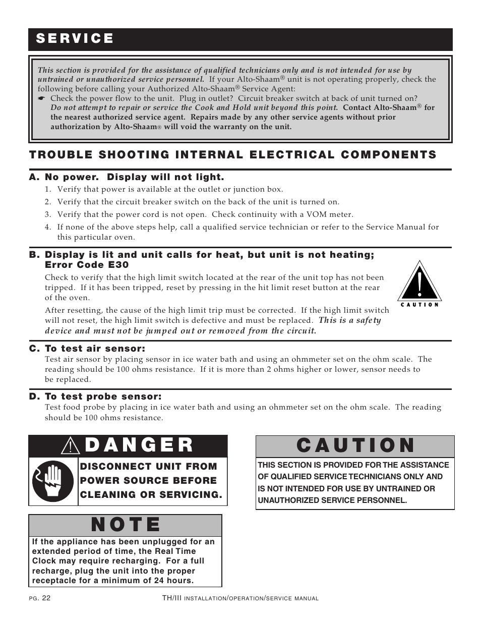 N o t e | Alto-Shaam 1200-TH/III User Manual | Page 23 / 32