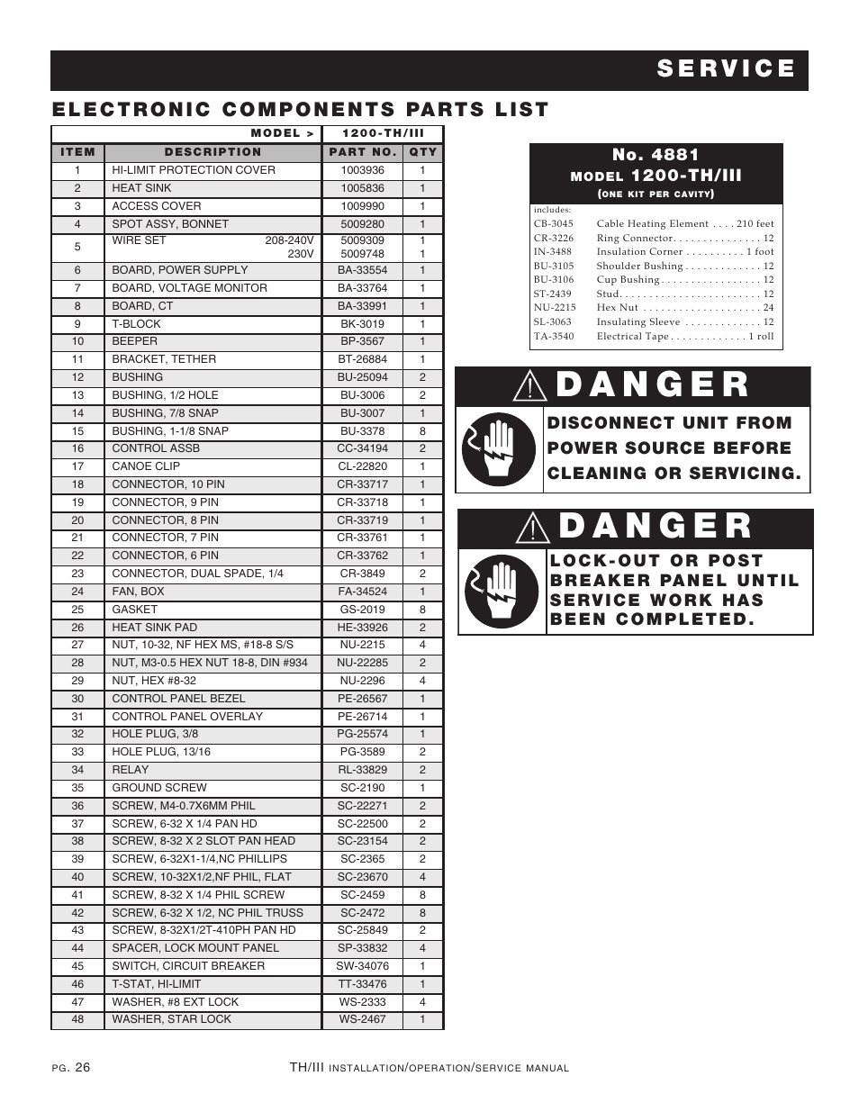 No. 4881, 1200-th/iii | Alto-Shaam 1200-TH/III User Manual | Page 27 / 32