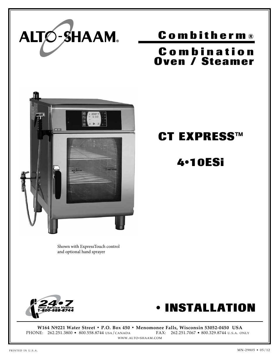 Alto-Shaam Combitherm 4.10ESi User Manual | 24 pages